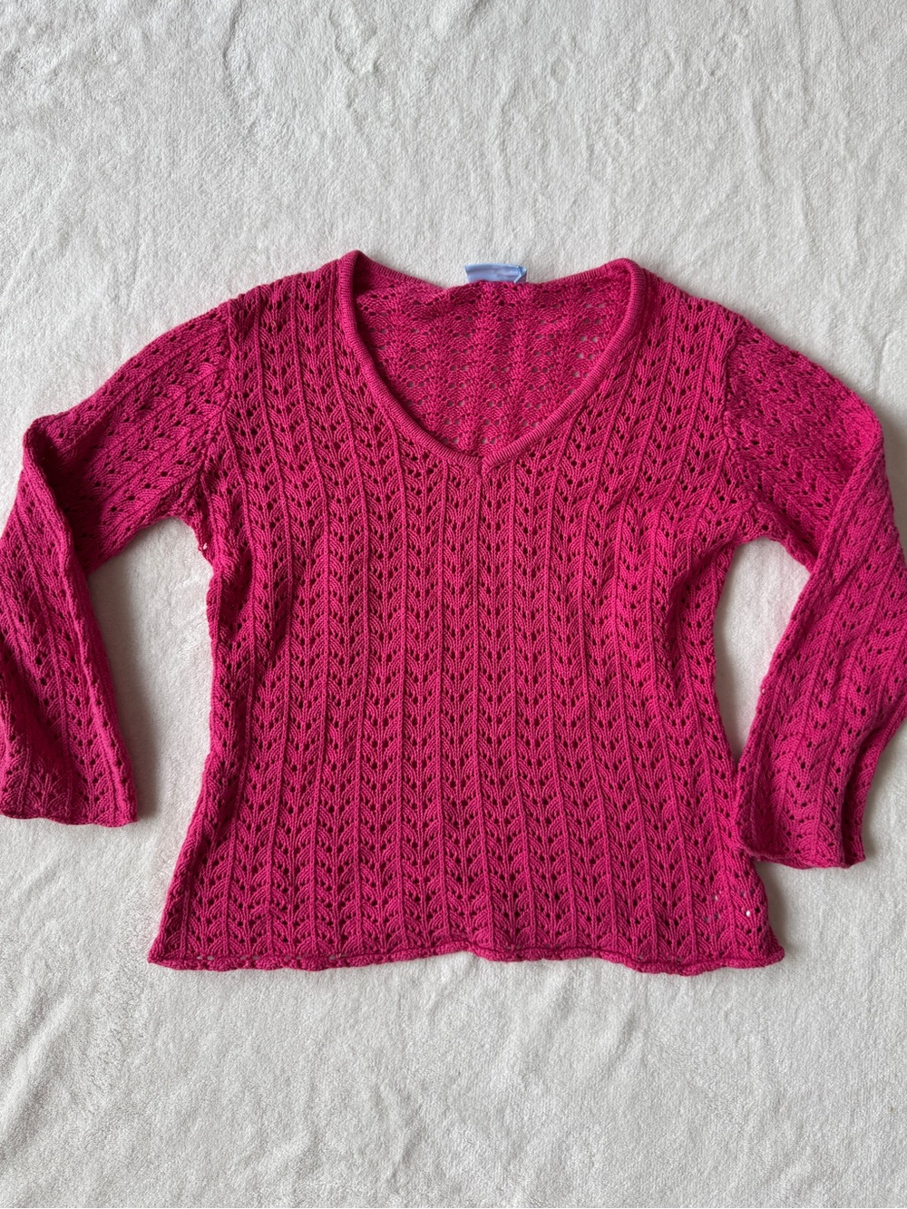 Denver Hayes Pink Knit V-Neck Longsleeve Sweater